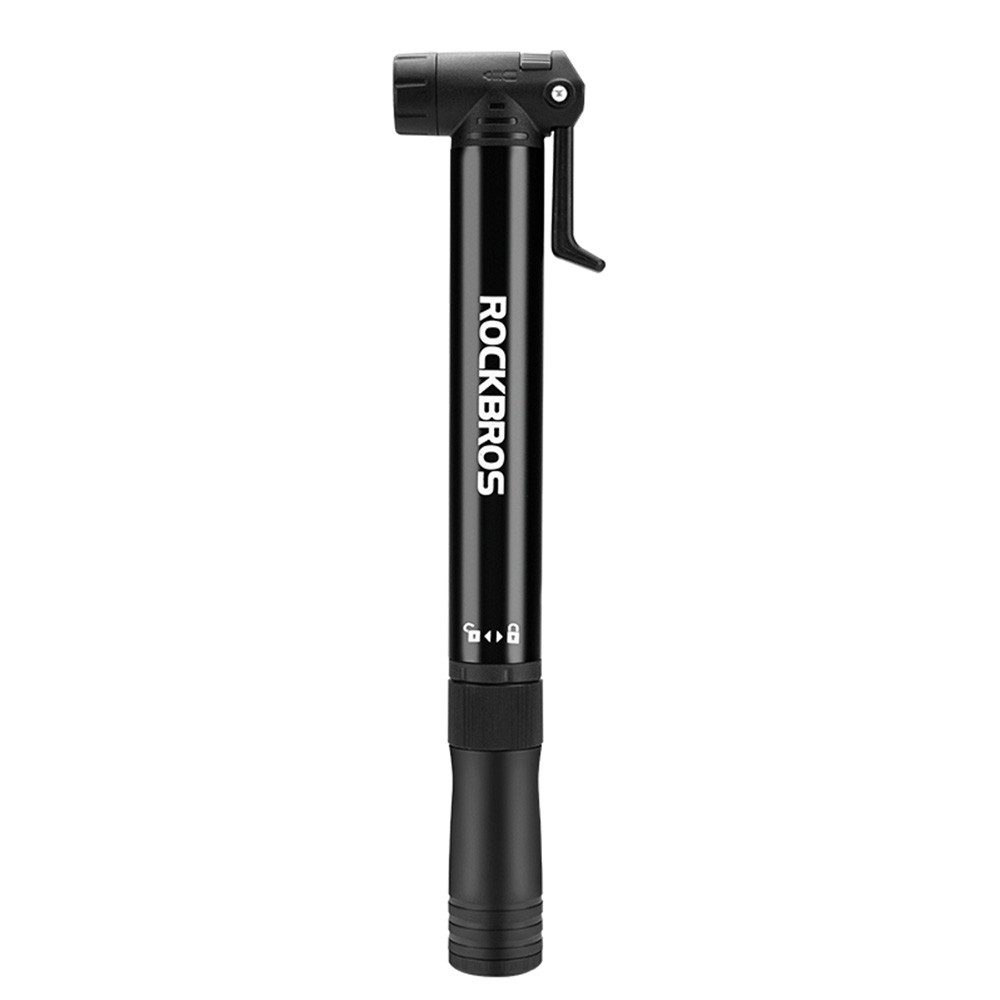 ROCKBROS Fahrradpumpe Minipumpe Handpumpe Luftpumpe (Spar-Set, 1-tlg., 28 x 8, 5 x 4, 5 cm leicht), Schraubendreher integriert, 8,3 bar, Aluminium