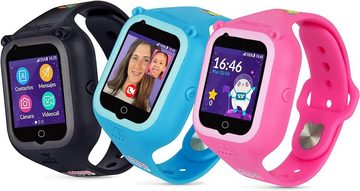 Soymomo 4G-Smartwatch für Kinder Smartwatch (1,4 Zoll, 4G), Kinder GPS Anrufe Nachrichten SOS-Taste Kamera Schulmodus Blockierung
