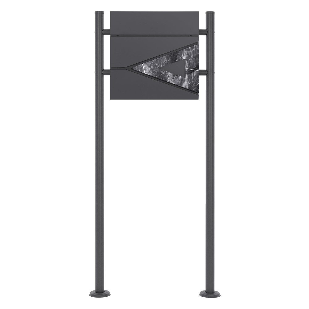 ML-DESIGN Standbriefkasten Wandbriefkasten Briefkasten Postkasten mit Zeitungsfach inkl. Standfuß, Briefkastenanlage mit Standfuß Anthrazit 120 cm Mailbox mit Pfosten
