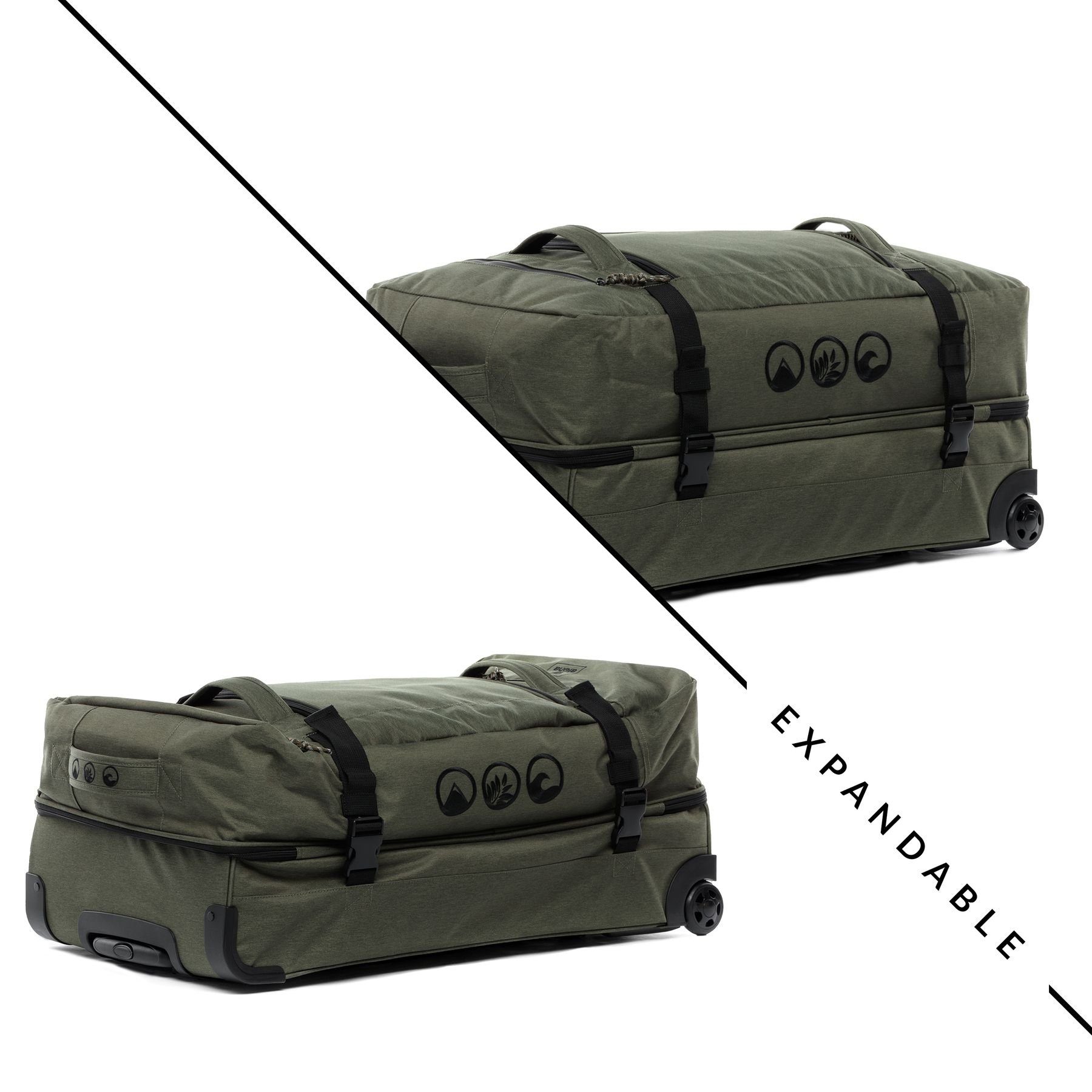 SONS OF ALOHA Koffer Reisetasche mit Rollen groß Duffle 80 cm XXL 140L, Reisetasche mit Rollen Reisekoffer XL - Roll-Koffer recyceltes PET