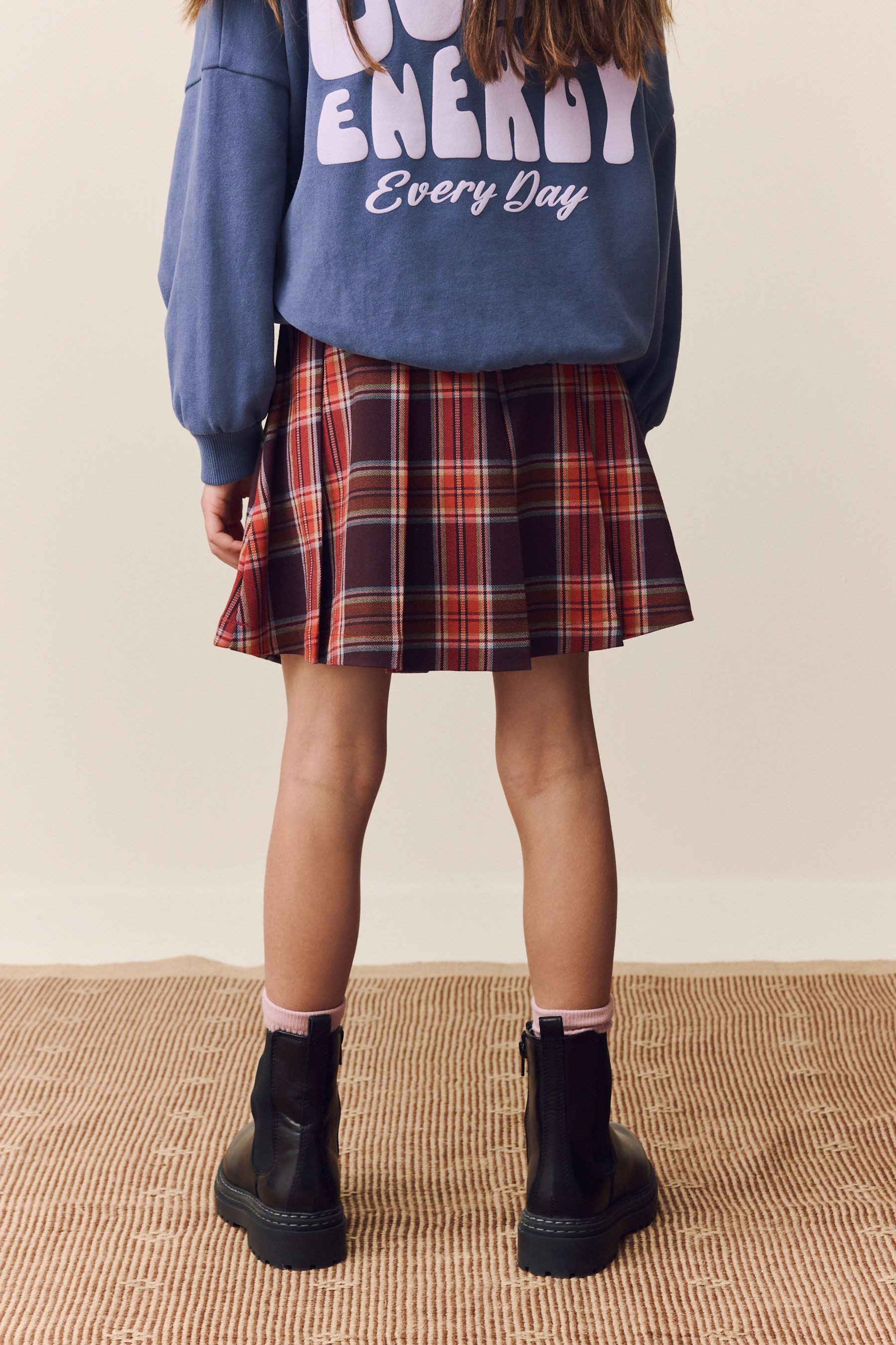 Next Faltenrock Karierter Rock mit Plisseefalten (1-tlg)