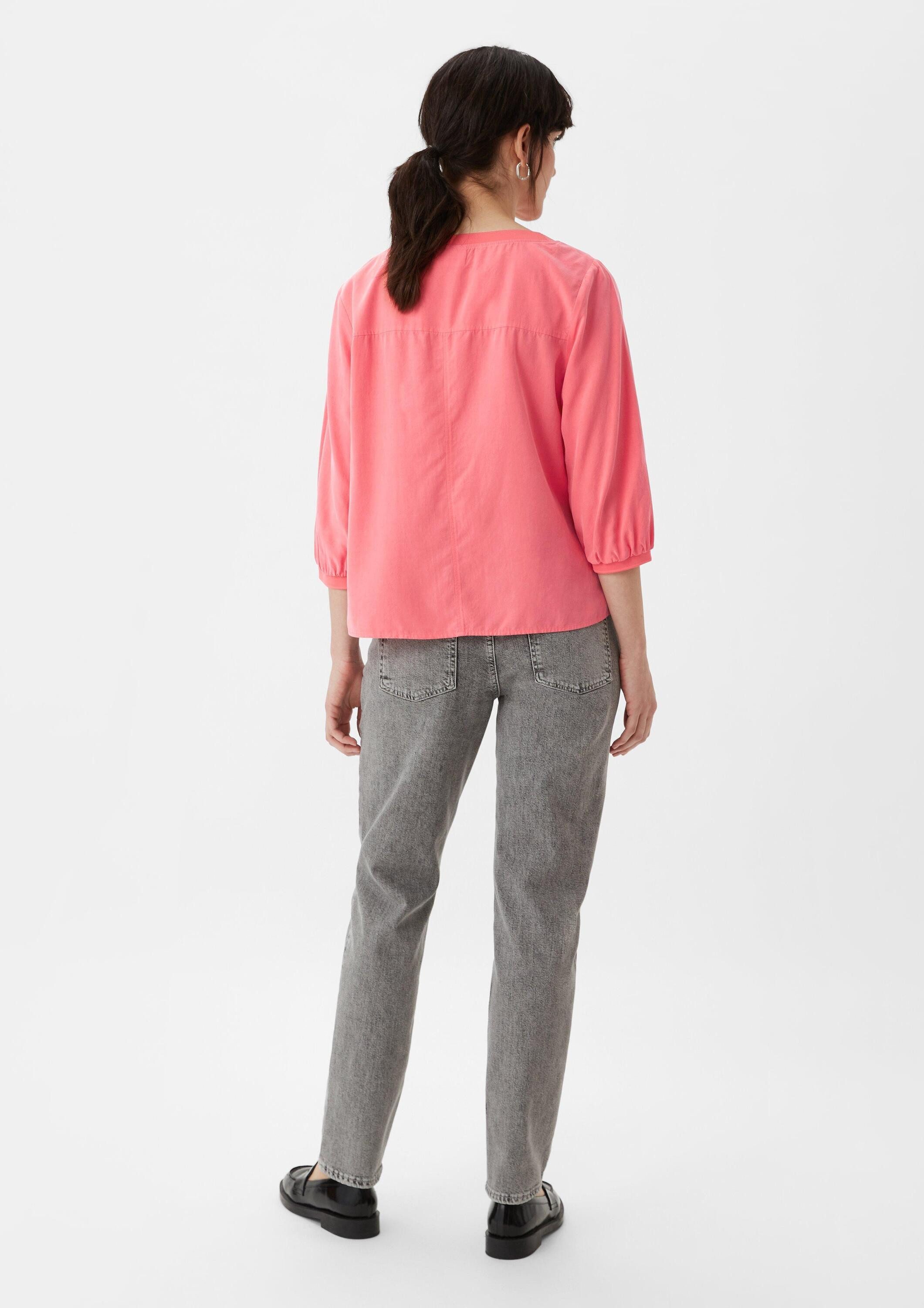 comma Kurzarmbluse Bluse 3/4-Arm-Bluse aus Modal