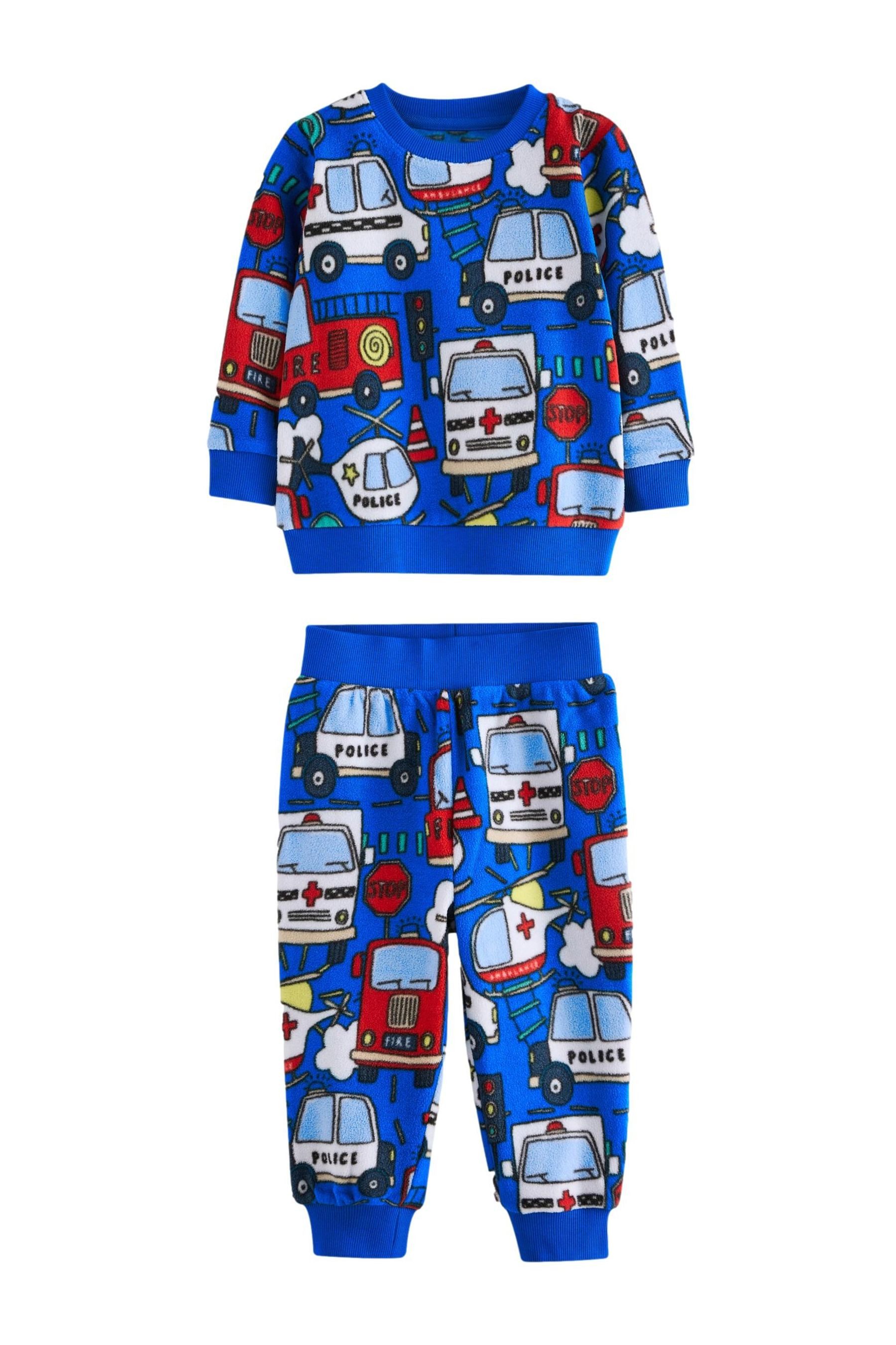 Pyjama Single Fleece-Schlafanzug mit Elasthan