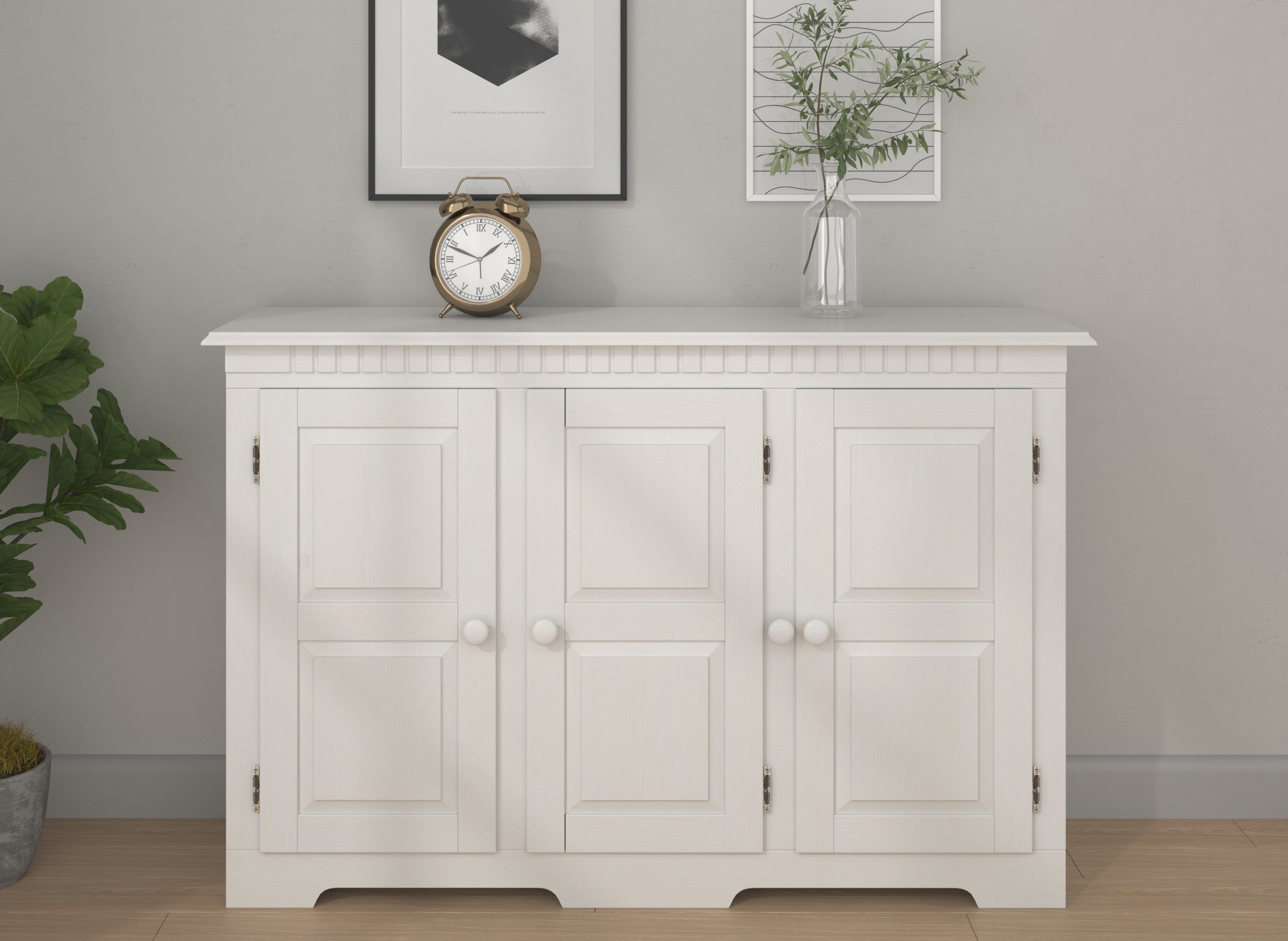 loft24 Sideboard Lichi, Anrichte Schrank Wohnzimmer, Kiefer, Landhausstil