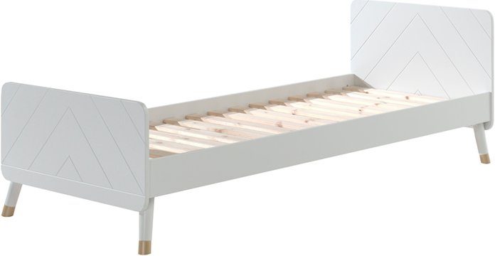 Vipack Jugendbett Billy, Einzelbett 90/200, inkl. Rolllattenrost, modernes Design (B/H/T ca. 203,6x73,5x95cm, Profil-Optik in Kopf- und Fußteil), universell einsetzbar, verschiedene Farben zur Wahl