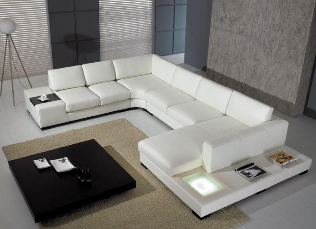 JVmoebel Ecksofa, Ledersofa Designer Sofa U Form Wohnlandschaft Polster Ecksofa Neu Weiß