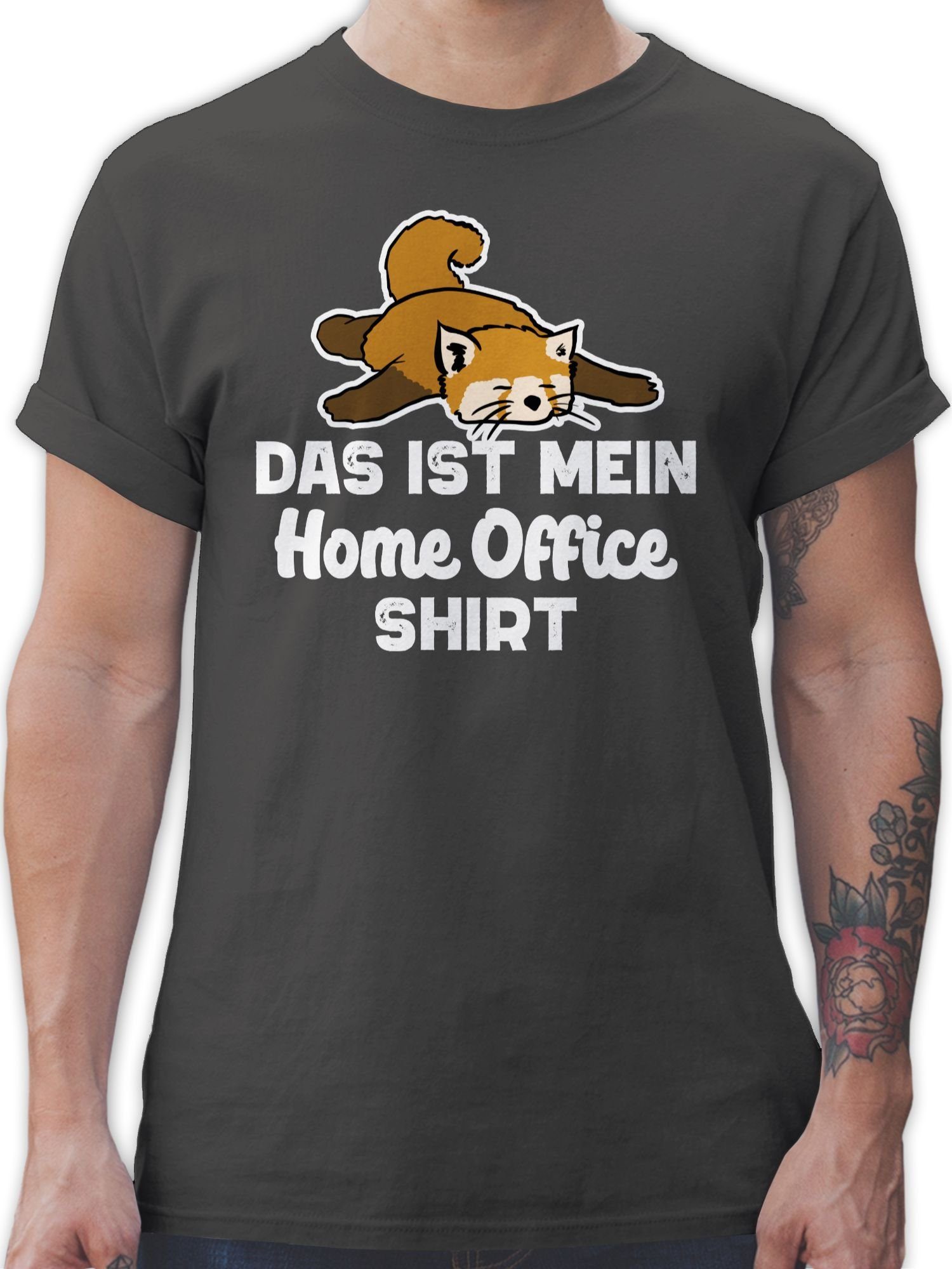 Shirtracer T-Shirt Das ist mein Home Office Shirt mit Fuchs Beruf und Job Geschenke 02 Dunkelgrau