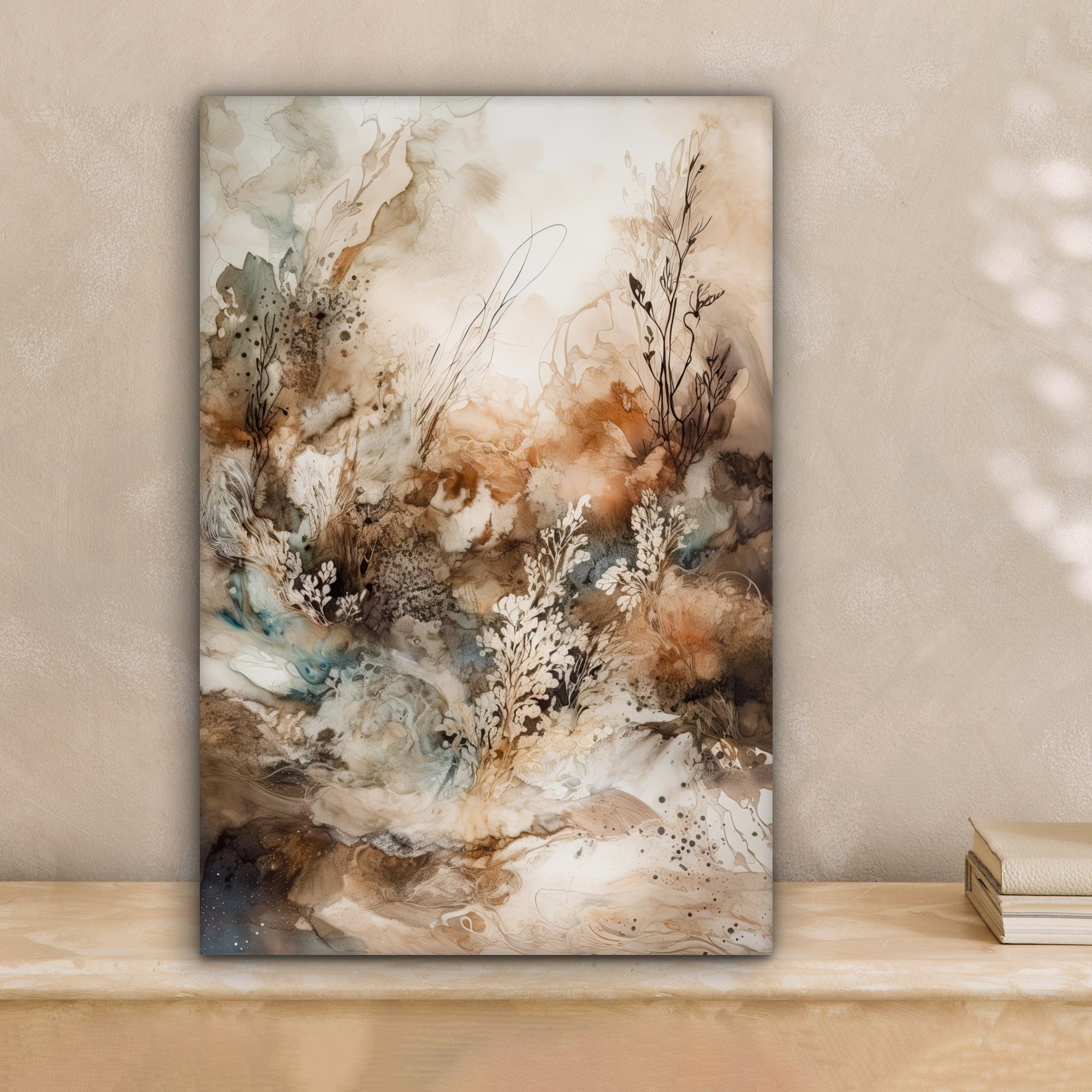 OneMillionCanvasses® Leinwandbild Abstrakt - Beige - Farbe - Kunst - Natur günstig online kaufen