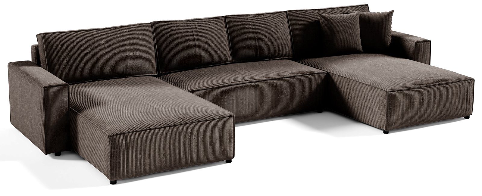 (poso Parys mit Beautysofa 390 Braun u-förmig universelle cm 06) Polsterecke U, Ecksofa Bettkasten, Ecke, Schlaffunktion, XXL, mane