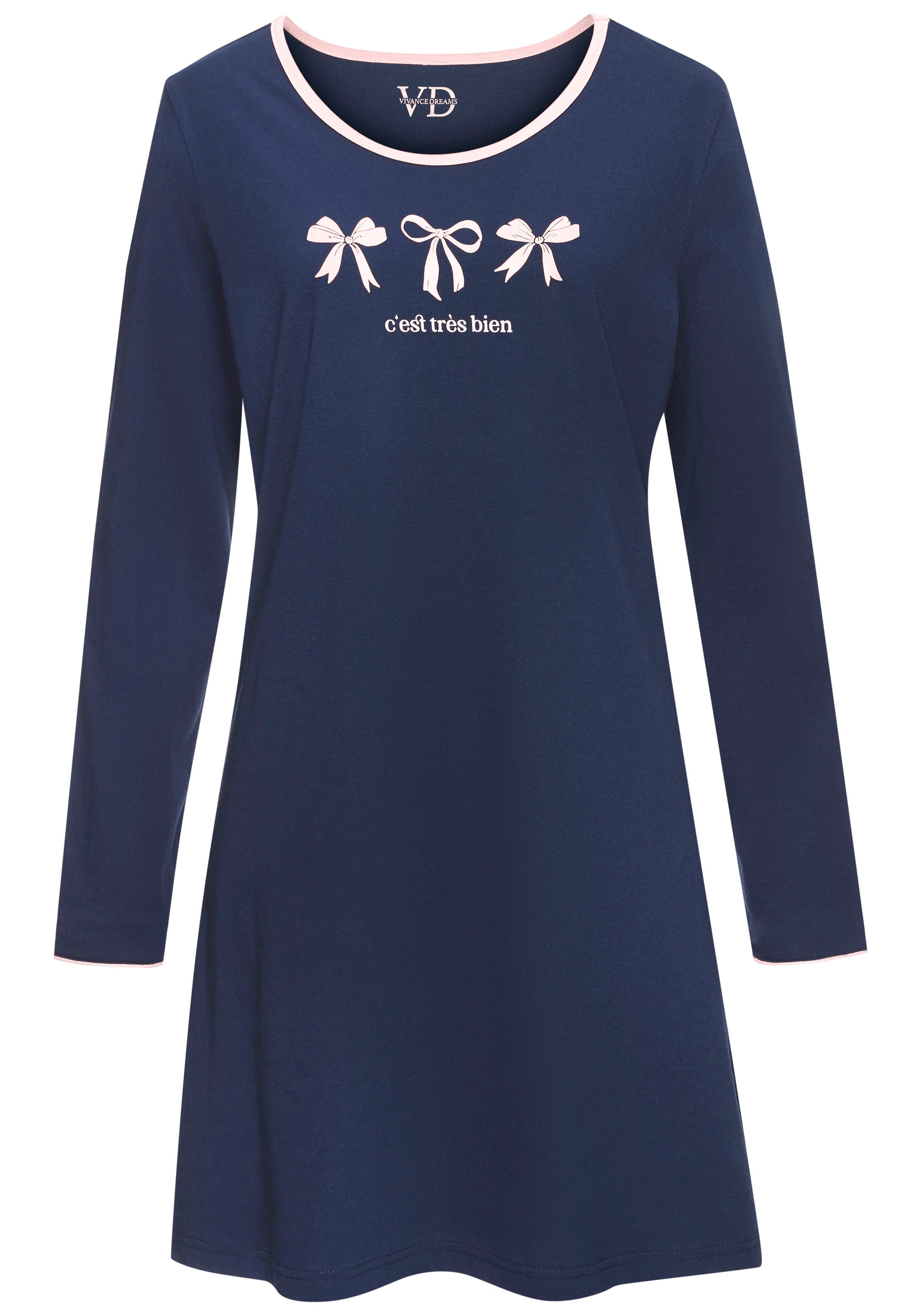 Vivance Dreams Nachthemd mit süßem Schleifenmuster günstig online kaufen