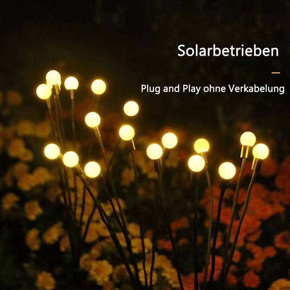 (2 Lichter 8 Glühwürmchen Stück) Lichter, LANOR - Solar-Gartendeko Solarleuchte Wegbeleuchtung, LED 1