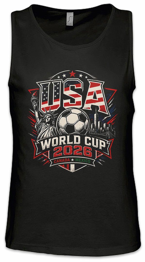 Urban Backwoods Tanktop Team USA 1 Ärmelloses T-Shirt America Stars Stripes Liberty Eagle Red White Blue Fußball