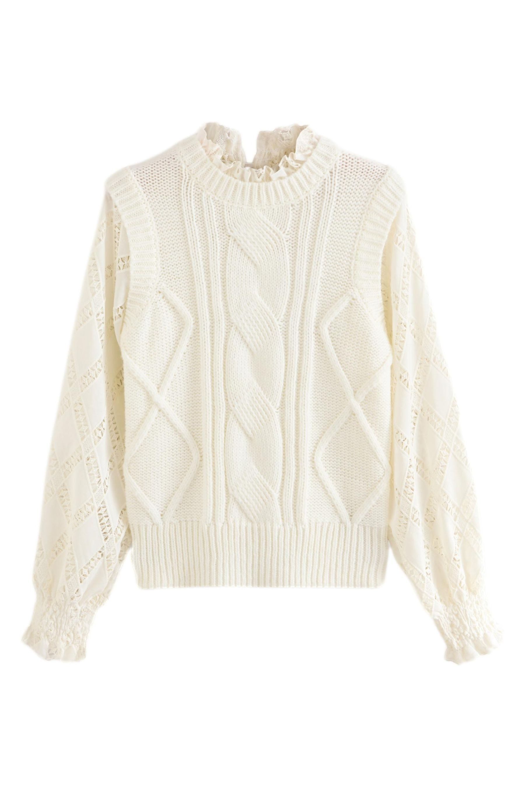 Next Stehkragenpullover Stehkragen-Pullover mit Spitze Zopfmuster (1-tlg) günstig online kaufen