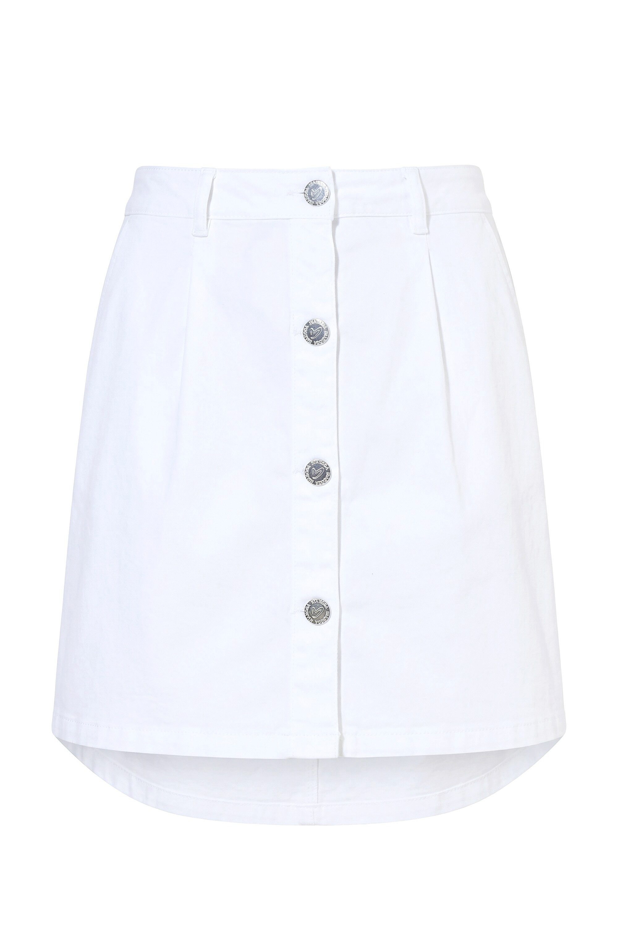 MIAMODA Jerseyrock Jeans-Midirock A-Linie Knopfleiste