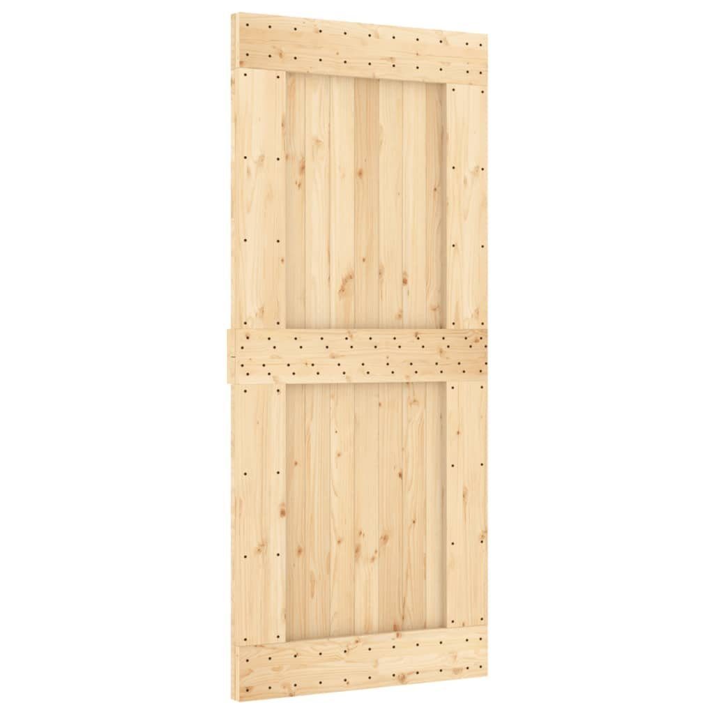 Thumbnail - vidaXL Schiebetür Schiebetür mit Beschlag 90x210 cm Massivholz Kiefer