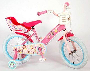 TPFSports Kinderfahrrad Disney Princess 16 Zoll mit 2x Handbremse, 1 Gang, (Mädchen Fahrrad - Rutschfeste Sicherheitsgriffe), Kinder Fahrrad 16 Zoll mit Stützräder Laufrad Mädchen Kinderrad