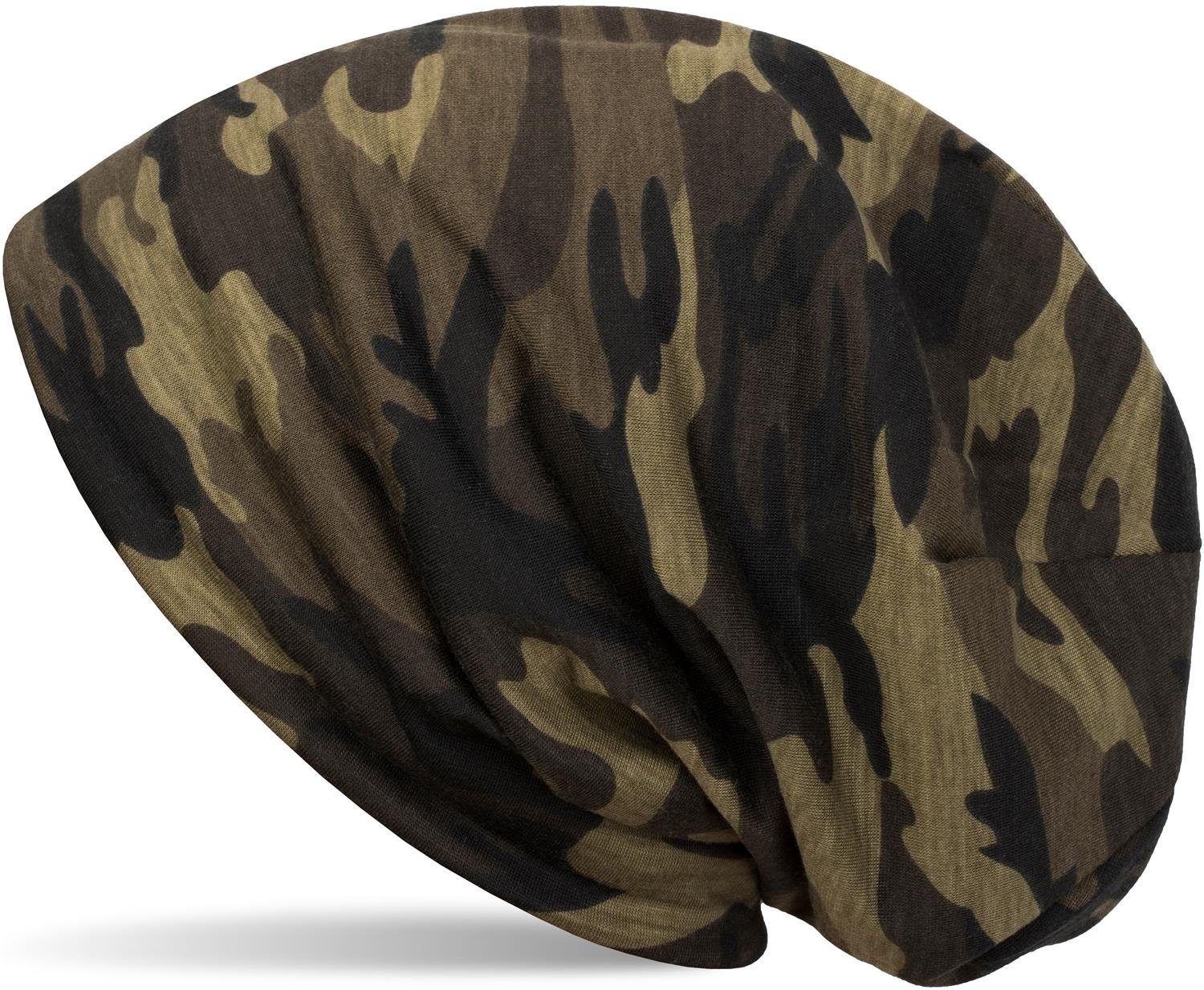 Damen Mützen styleBREAKER Beanie Feinstrick Beanie mit Camouflage Muster (1-St) Feinstrick Beanie mit Camouflage Muster