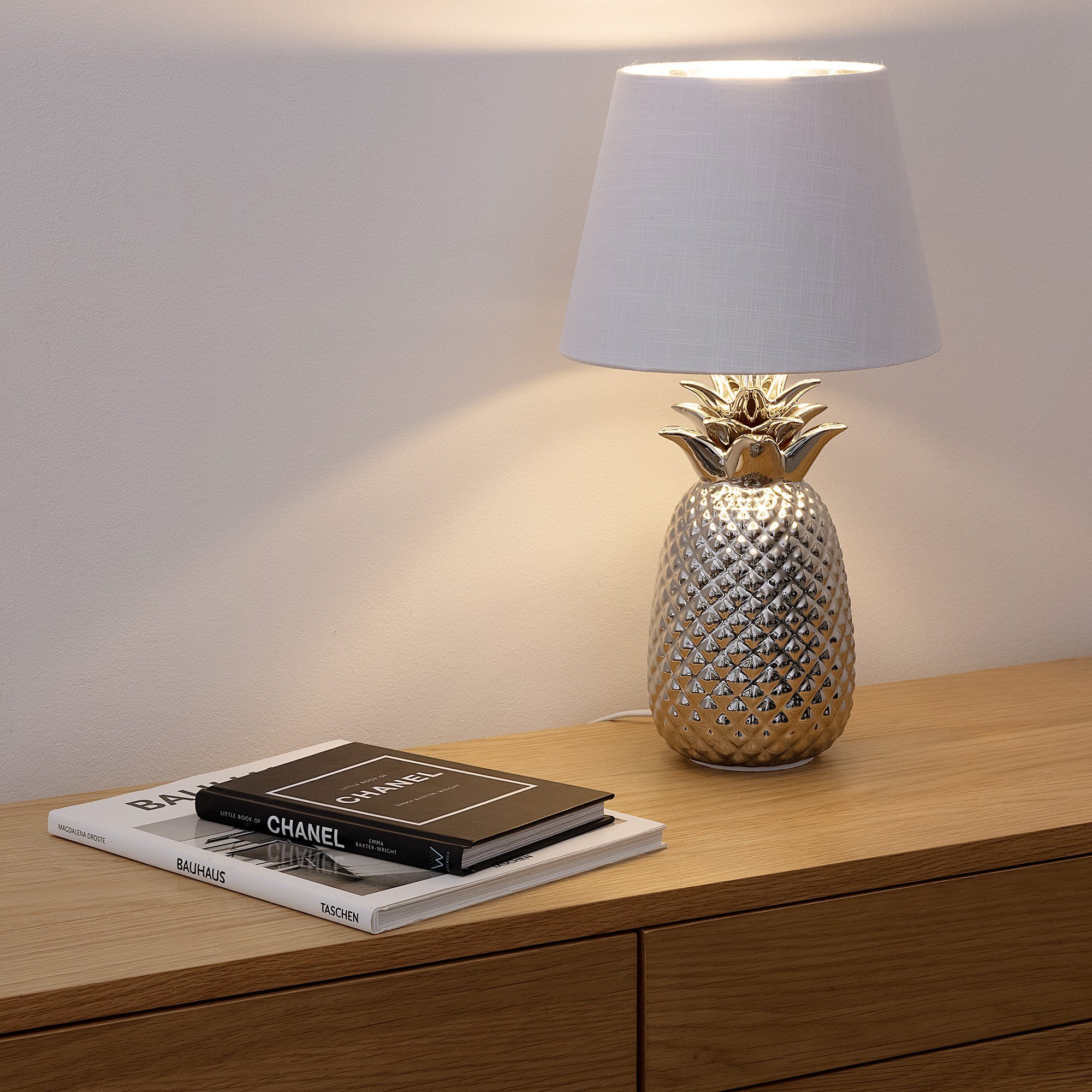 Navaris - Tischleuchte mit Gewinde - 40cm Design Ananas hoch E27 Tischlampe Dekolampe
