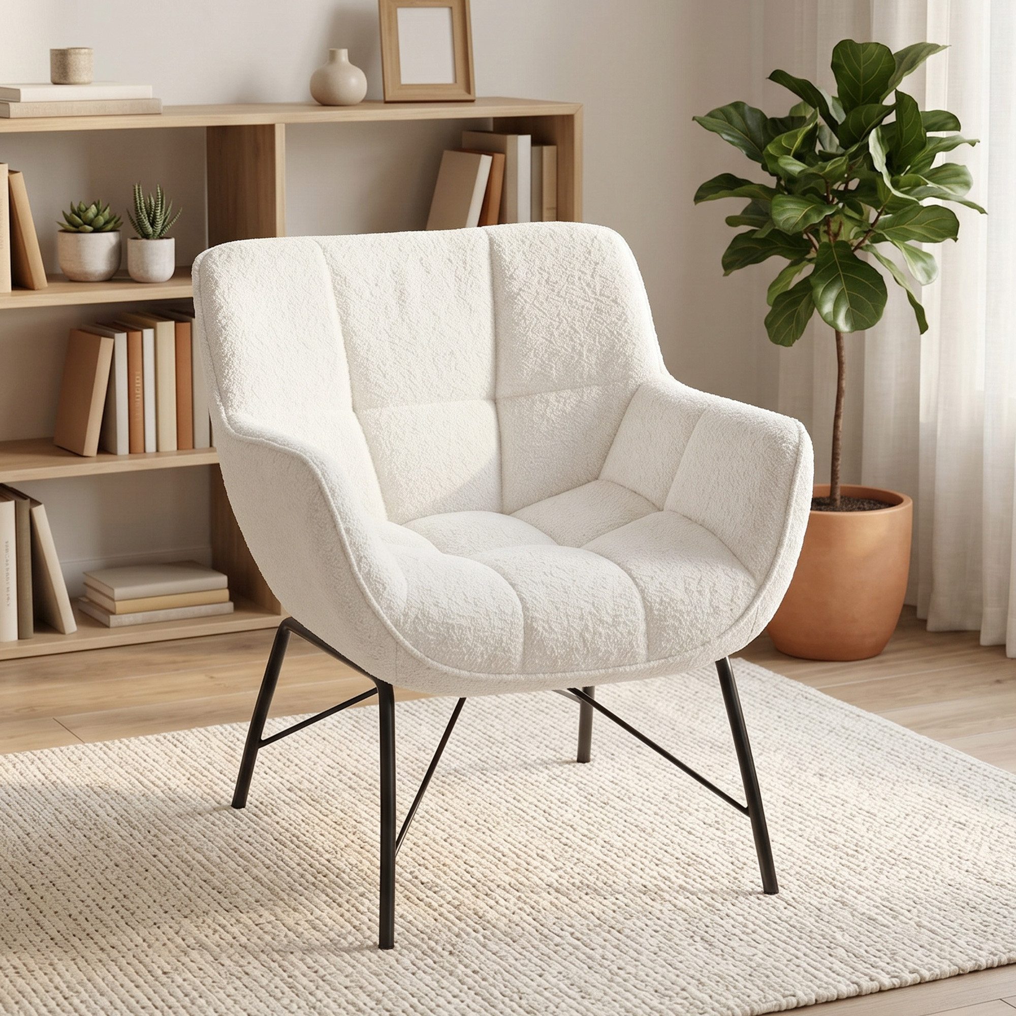 HOMCOM Relaxsessel mit Armlehnen (Loungesessel, 1-St., Sessel), Elegante Steppung, ergonomisch, robust