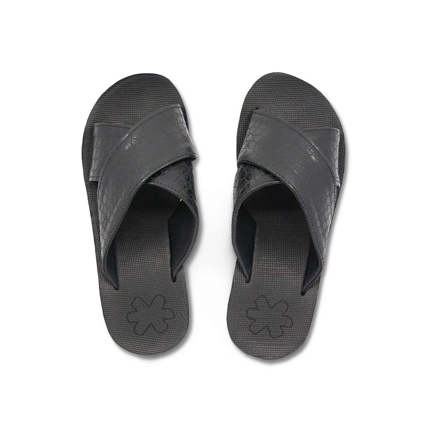 Flop black croco wedge*cross (30635) Sandale Flip