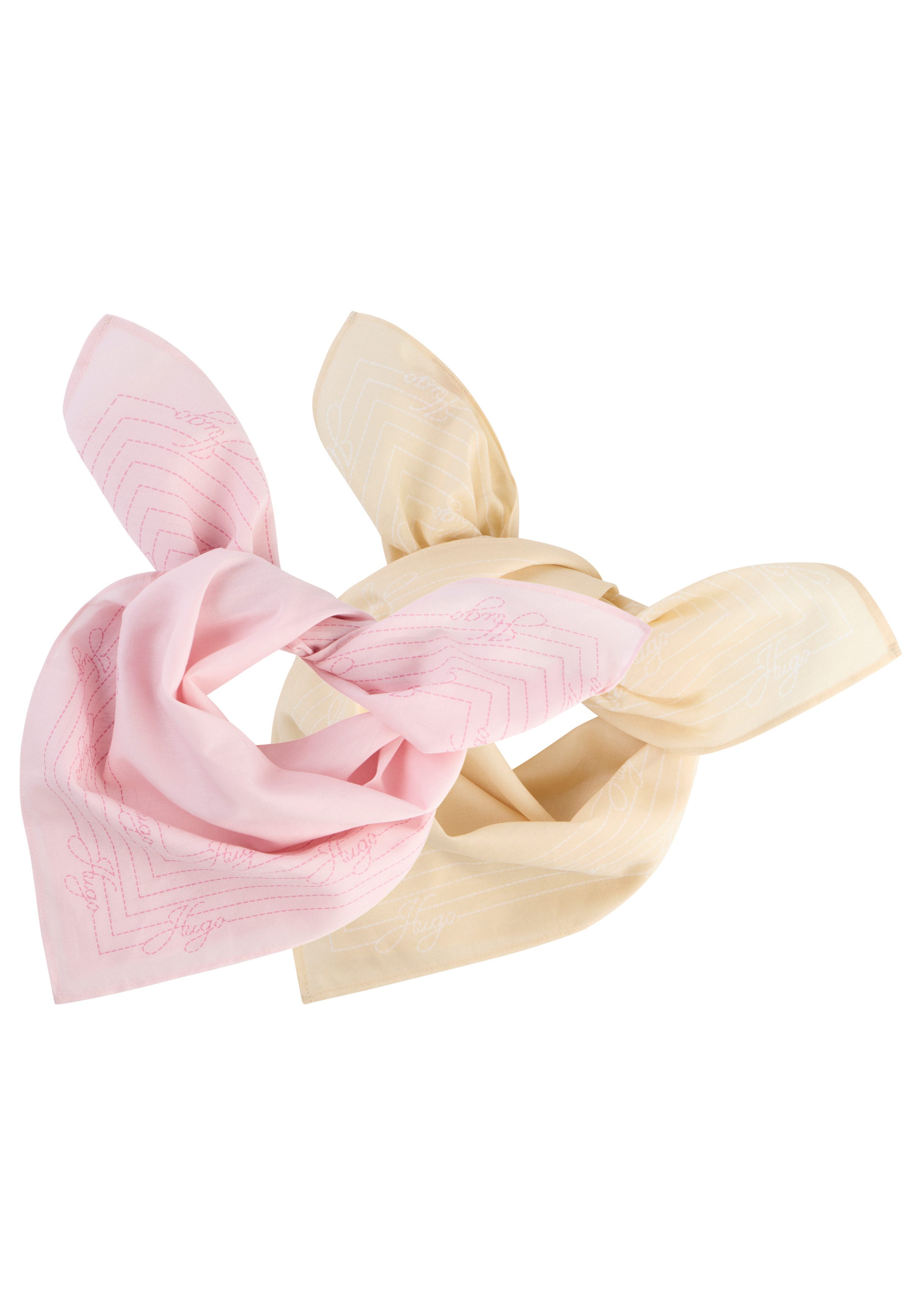 HUGO Halstuch Bandana, (Packung, 2-St), mit Logodruck