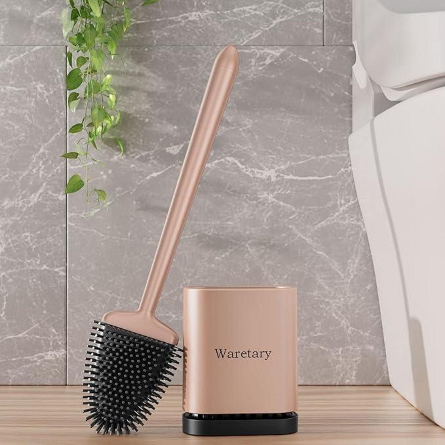 LuxusKollektion WC-Garnitur Klobürste Silikon mit Halter Gold