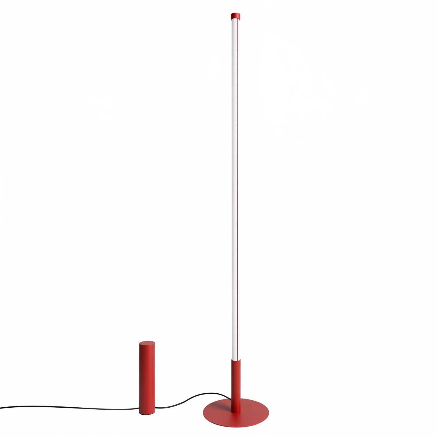 Licht-Erlebnisse Stehlampe ORSAY, LED fest integriert, Warmweiß, Metall LED mit Dimmer 150 cm Rot rund 3000 K 5157 lm Modern