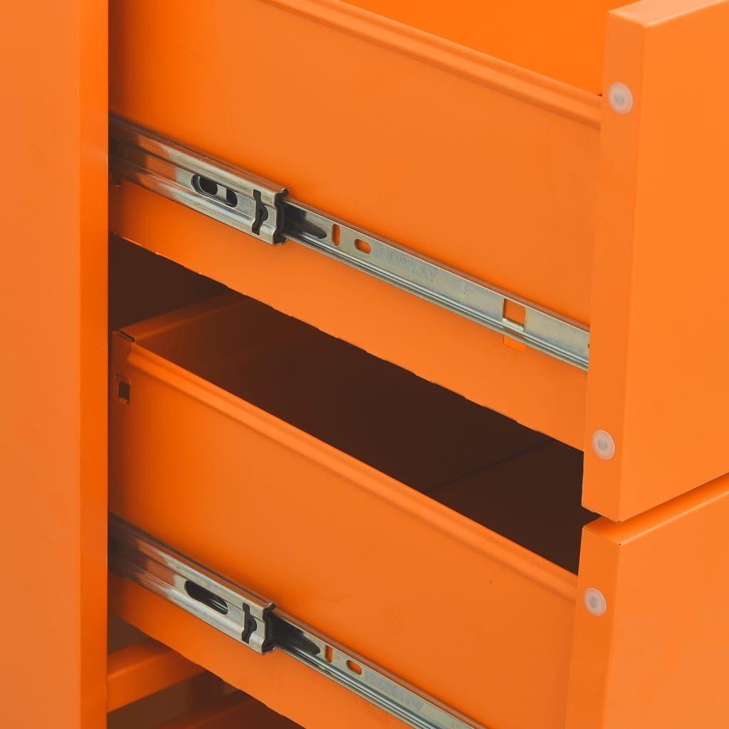 vidaXL Kommode NA Kommode Orange 80x35x101,5 cm Stahl