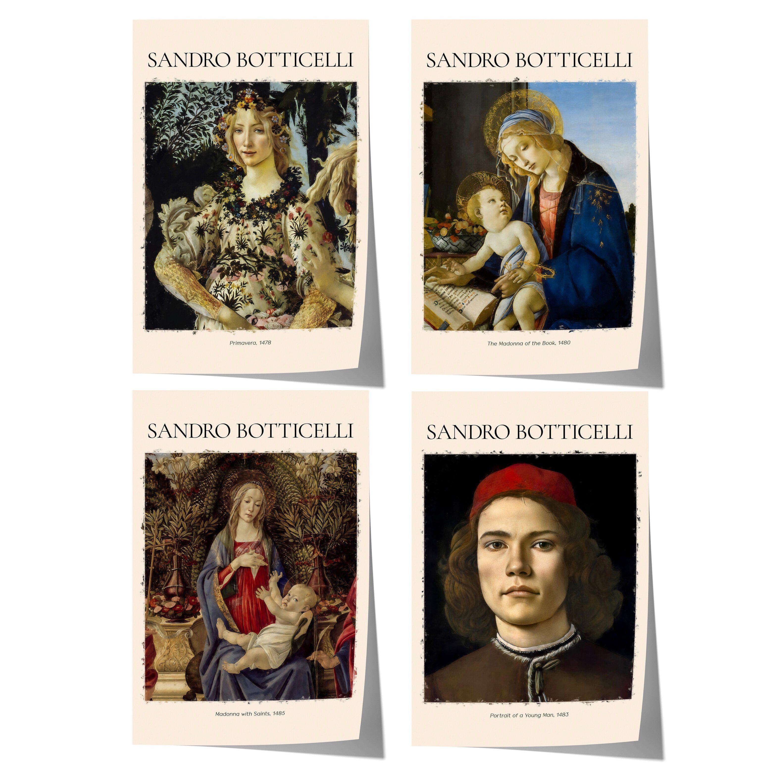 JUSTGOODMOOD Poster Sandro Botticelli Geschenkidee Primavera Madonna mit Kind Heilige Mado, B (1 St)