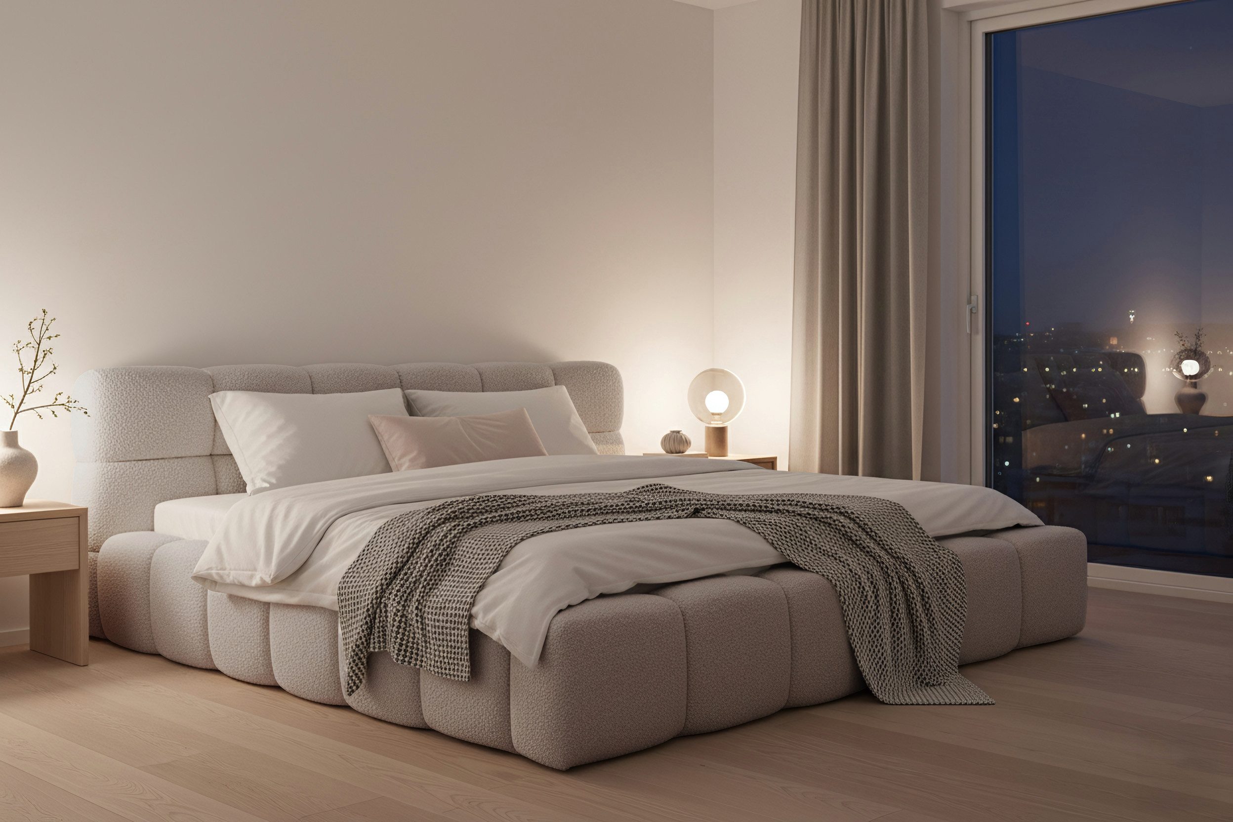 NEXT COLLECTION Bett TEDDY (Doppelbett 140x200 / 160x200 / 180x200 / 200x200 cm), Metallgestell, Gasfedern