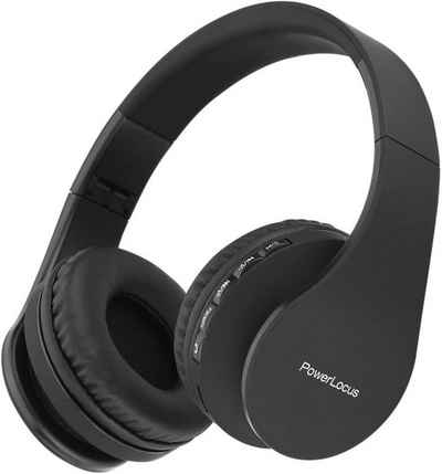 PowerLocus Authentisches Klangerlebnis Headset (Angzeitkomfort mit weicher Memory-Schaum-Ohrpolster, Praktisches Over-Ear-Design für unterwegs, Stabile, kabellose Freiheit mit 13 m Reichweite, faltbares Design)