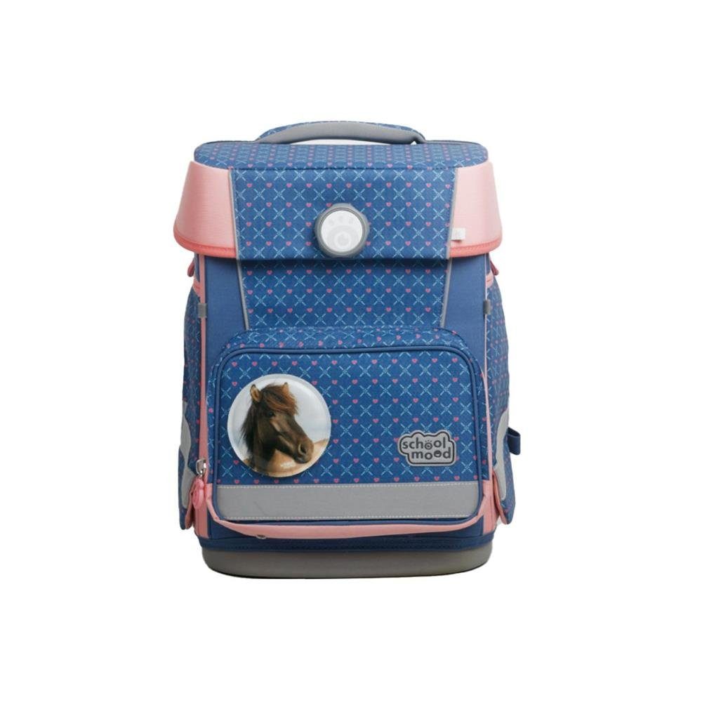 SCHOOL-MOOD® Schulranzen Champion Maxx (Set, 7-tlg., mit Turnbeutel, Etui, Schlamperrolle, Brustbeutel, Brotdose, Patchies), 21 Liter, für Grundschule