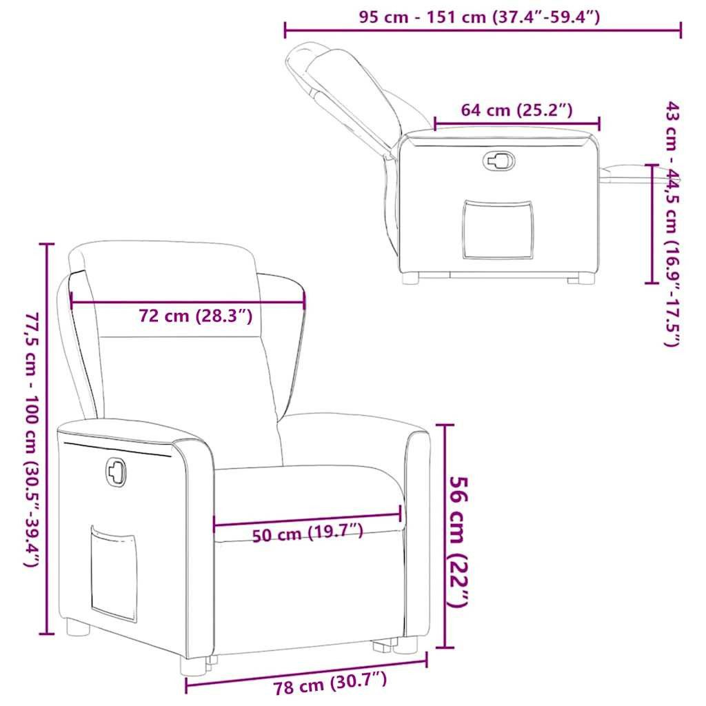 vidaXL Sessel Massagesessel mit Aufstehhilfe Hellgrau Stoff (1-St)
