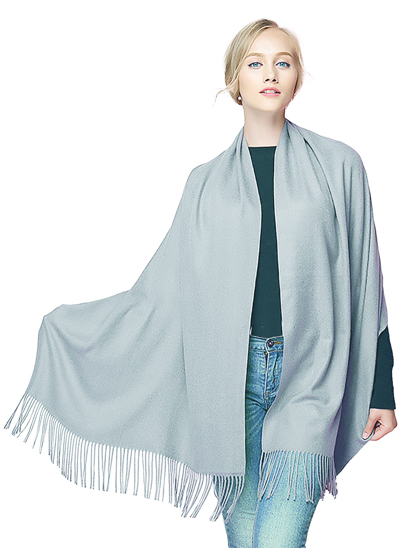 Moschen-Bayern Kaschmirschal Pashmina Stola Damen Kaschmir Schultertuch Abendkleid festlich Schal, mit Fransen