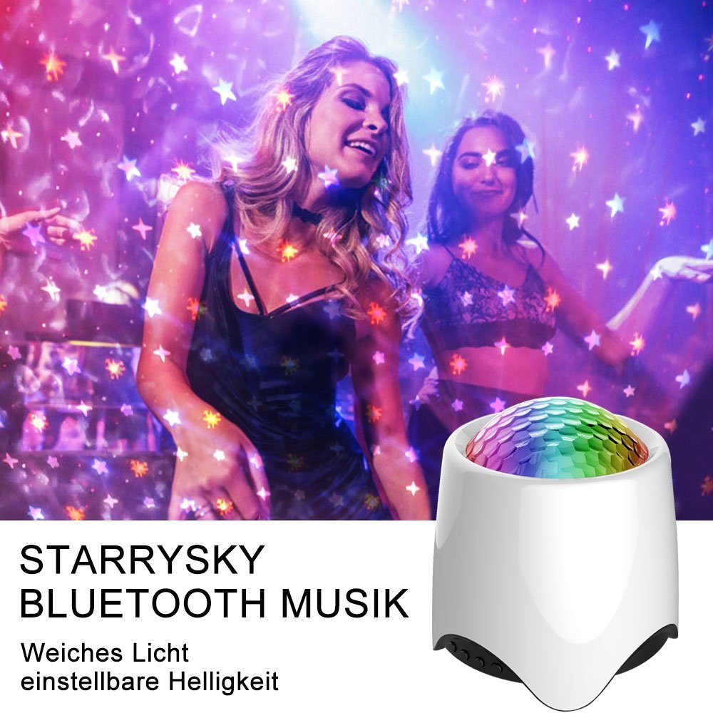 Galaxie LED Bluetooth, USB, USB,mit Rosnek für Starry, Geschenke Kinder, Nachtlicht Fernbedienung Lautsprecher, Weißes Rot,Grün,Blau,Weiß, Rauschen,