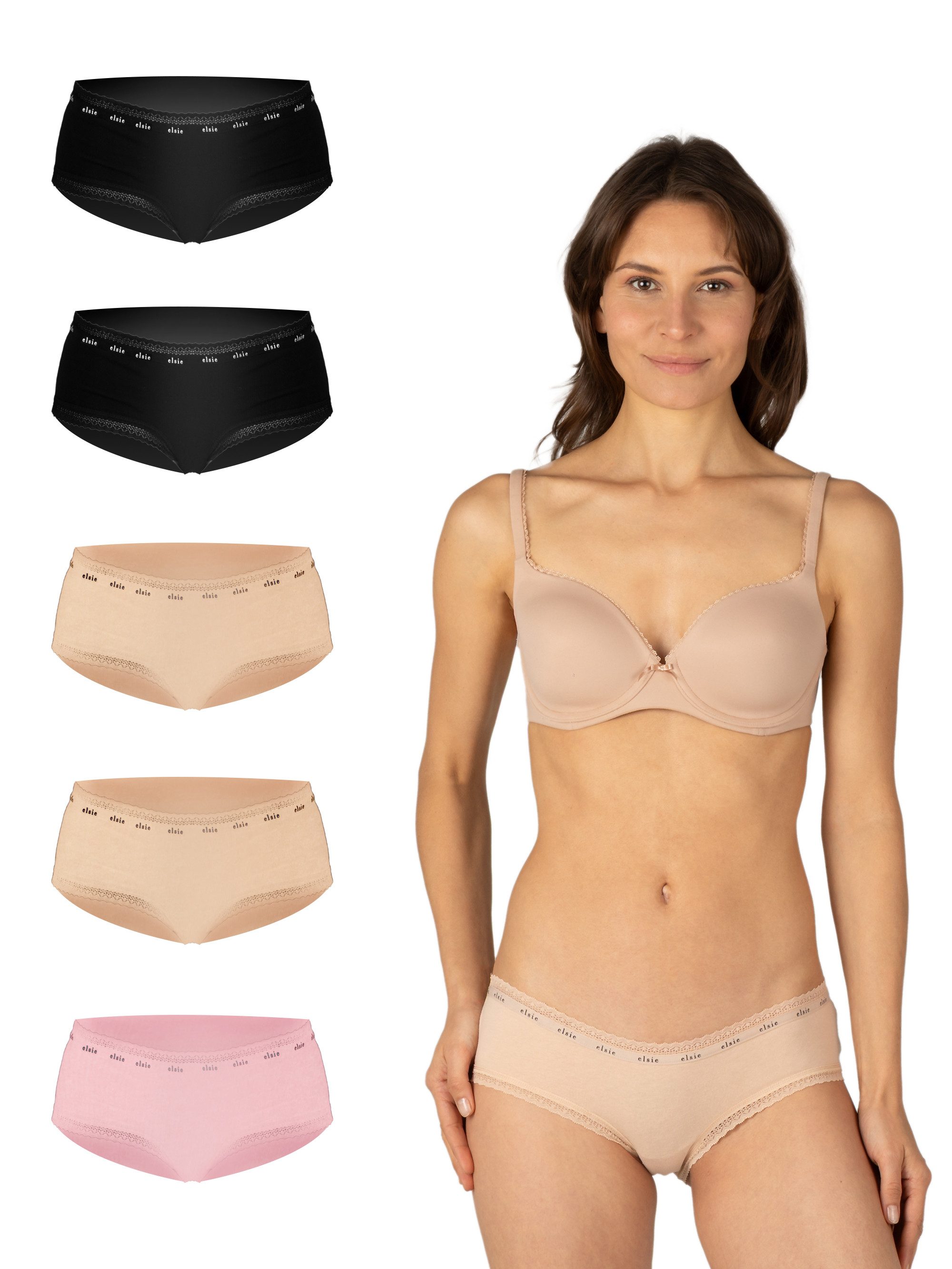 2x Schwarz 2x Haut 1x Rosa