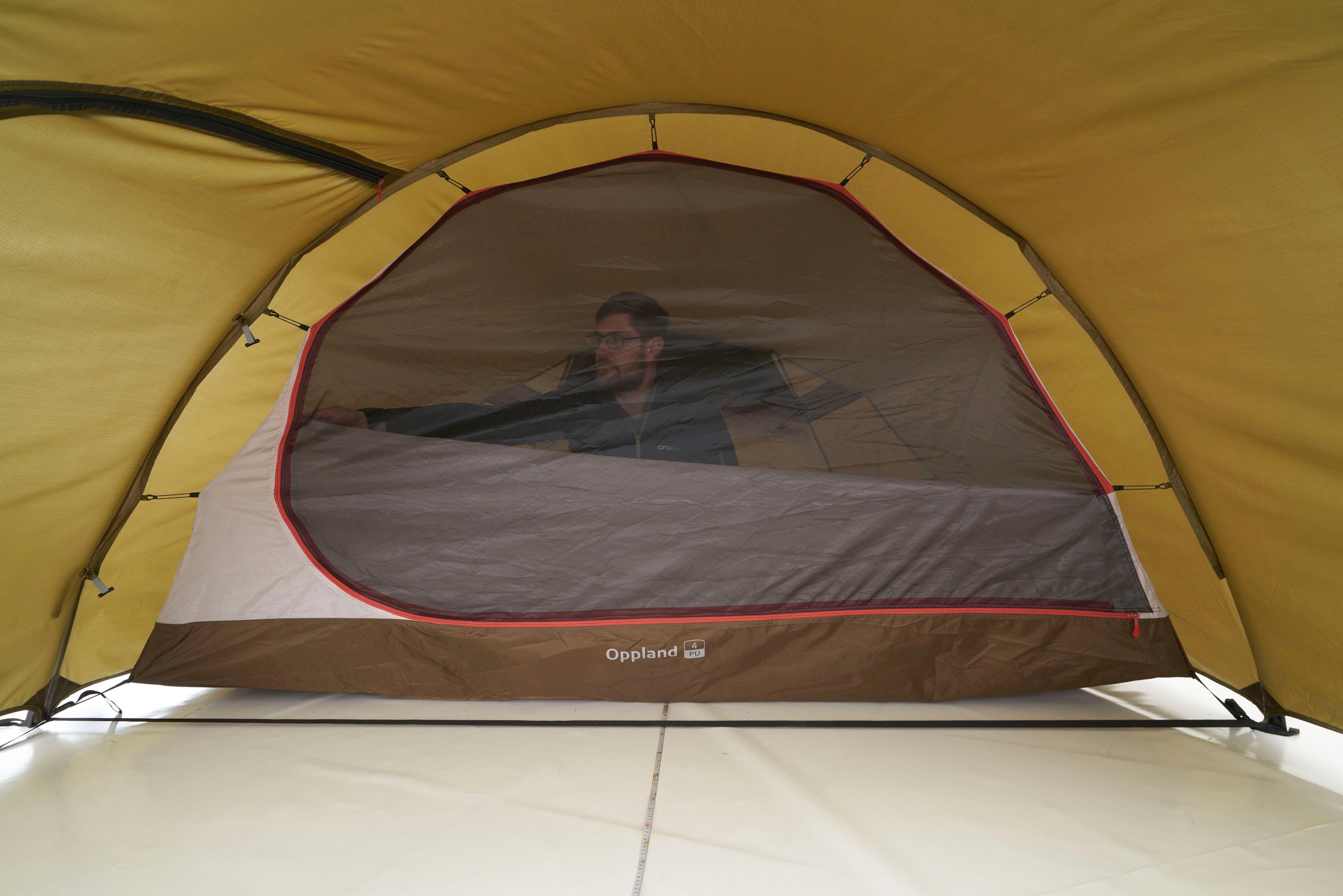 4 Personen: Tent 1 Olive, tlg) Oppland Dark 4 Nordisk (Packung, Tunnelzelt PU