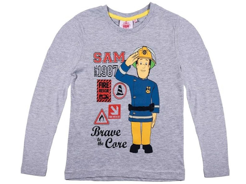 Feuerwehrmann Sam Langarmshirt Feuerwehrmann Sam grau