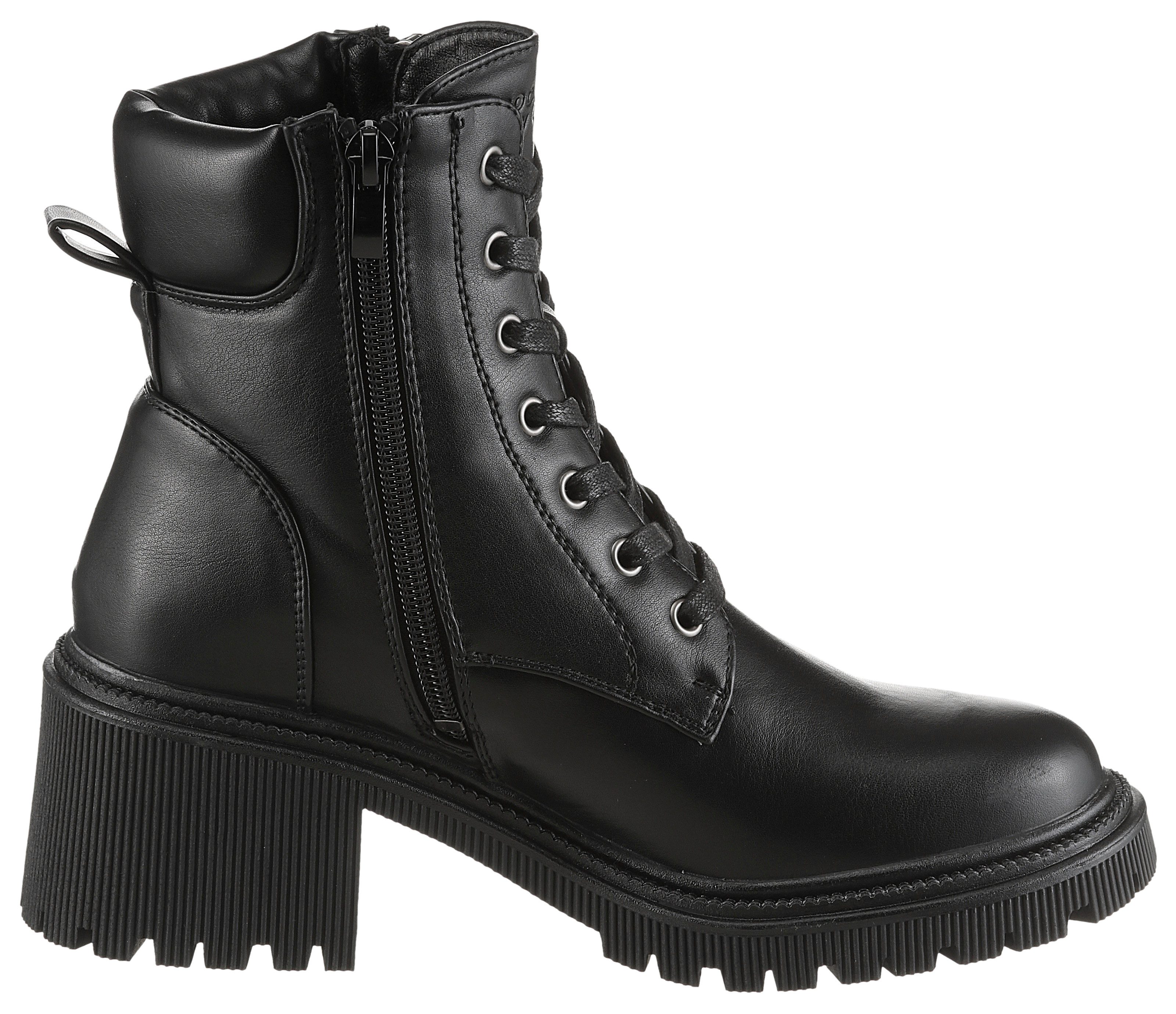 Dockers by Gerli Schnürstiefelette Biker Boots mit Reißverschluss