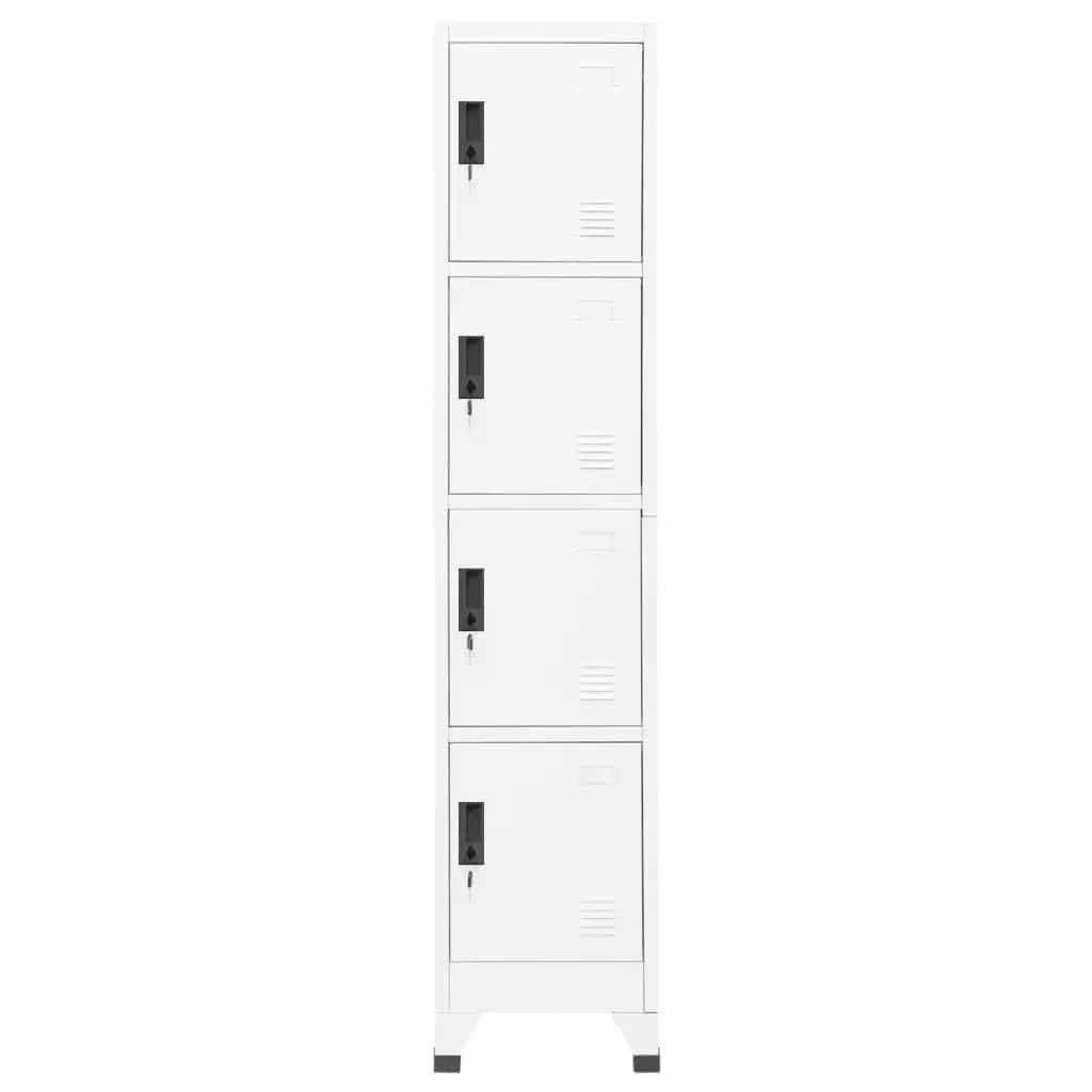 vidaXL Fächerschrank Schließfachschrank Weiß 38x45x180 cm Stahl (1-St)