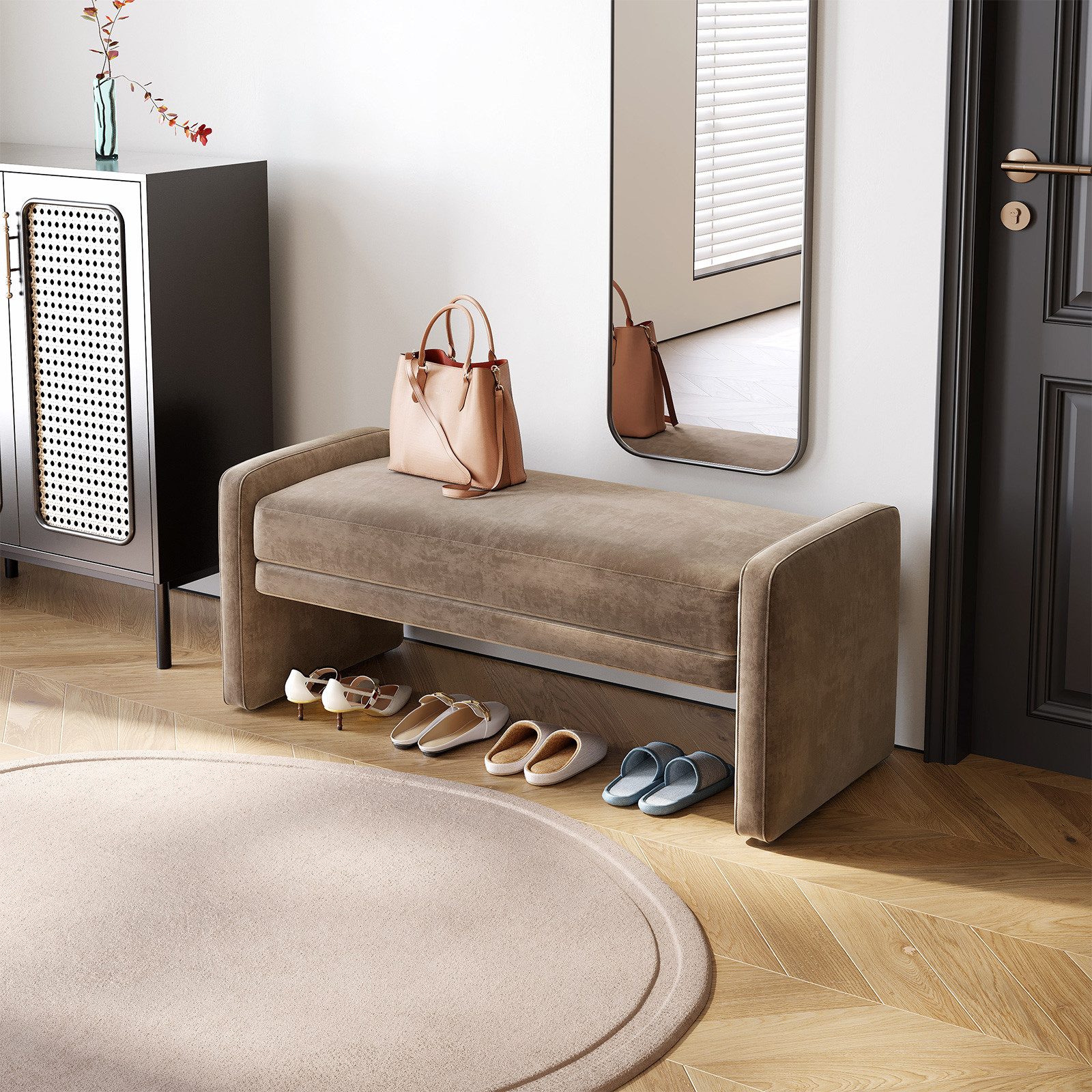 Guyii Polsterbank Mehrzweckbank, Fußshocker, Sitzgelegenheit im Flur, 118x51x49,8cm (1-St), Samt Sitzbank, Schuhbank Bettende für Schlafzimmer
