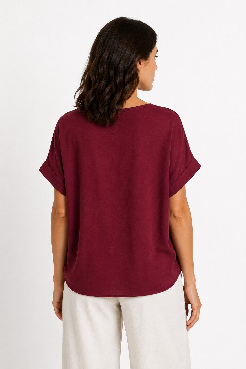 ITALY VIBES Kurzarmbluse - sommerliche Bluse - Blusenshirt Damen mit Knotendetail ONE SIZE / passend für Größe S - L