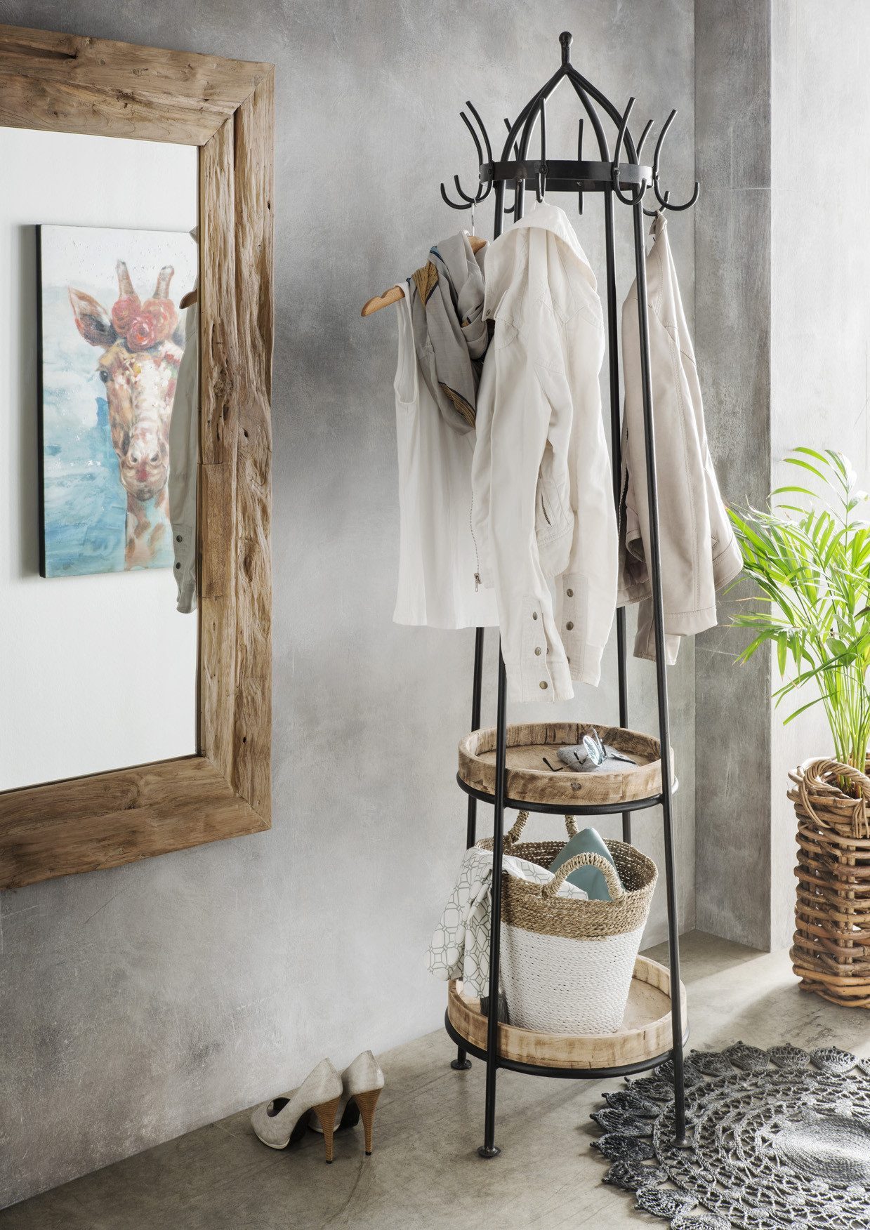 More2Home Garderobenständer HANG, Metall vintage schwarz, günstig online kaufen