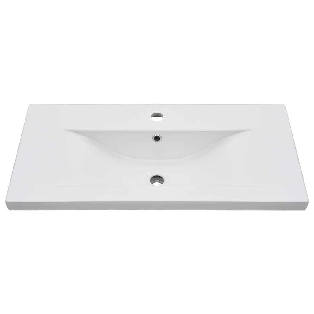 vidaXL Waschbecken Einbauwaschbecken 81x39,5x18,5 cm Keramik Weiß