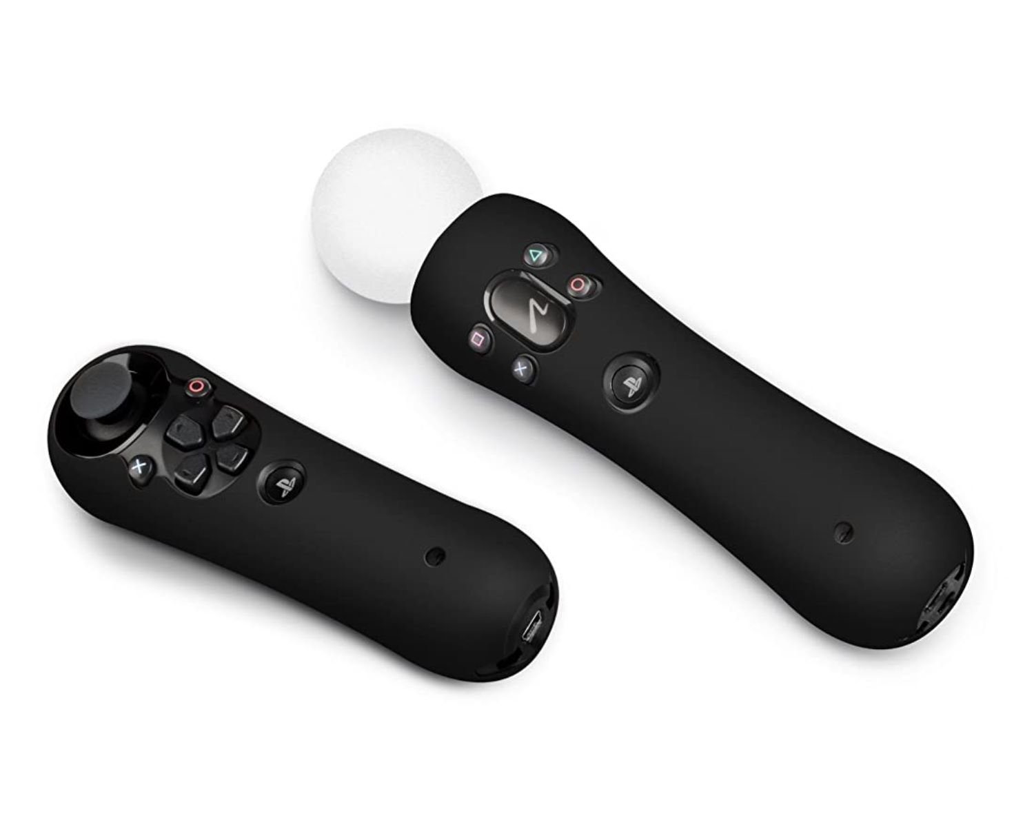 Speedlink Konsolen-Tasche Guard Kit Schwarz Silikon Skin Schutz-Hülle, Grip für Sony PS Move + Navigation Controller auch für PS VR PS3 PS4