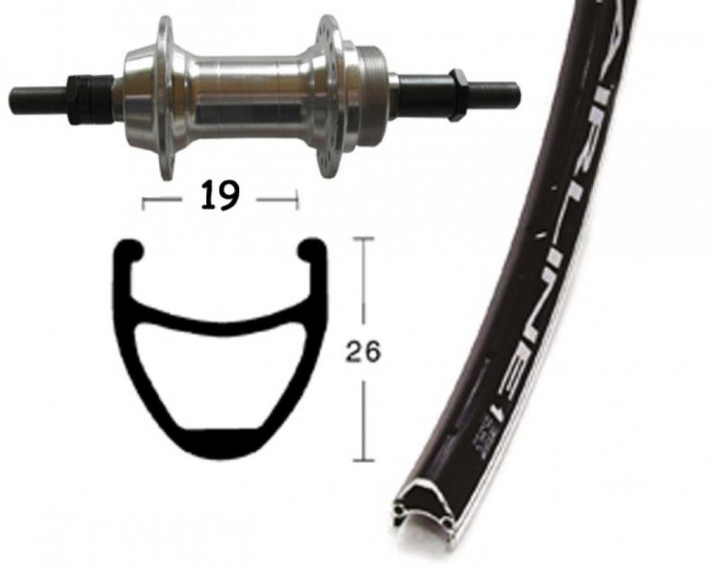 BikeParts Laufrad Bike-Parts Laufrad, Hinterrad 28x1.75 Zoll Alunabe silber Vollachse 36-