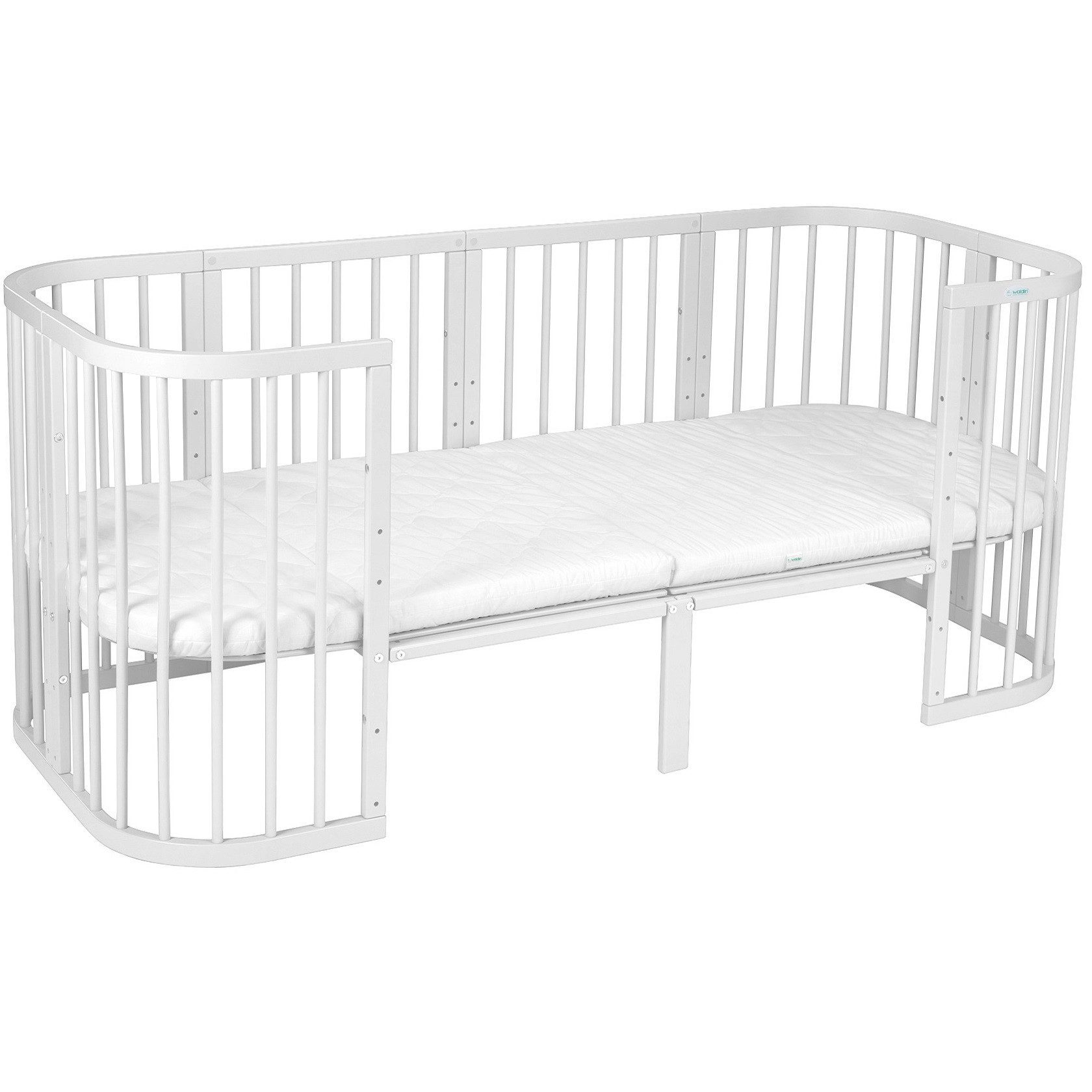 Babybett Erweiterung auf 174cm passend für 7in1 Babybett, KEIN BETT, Weiß