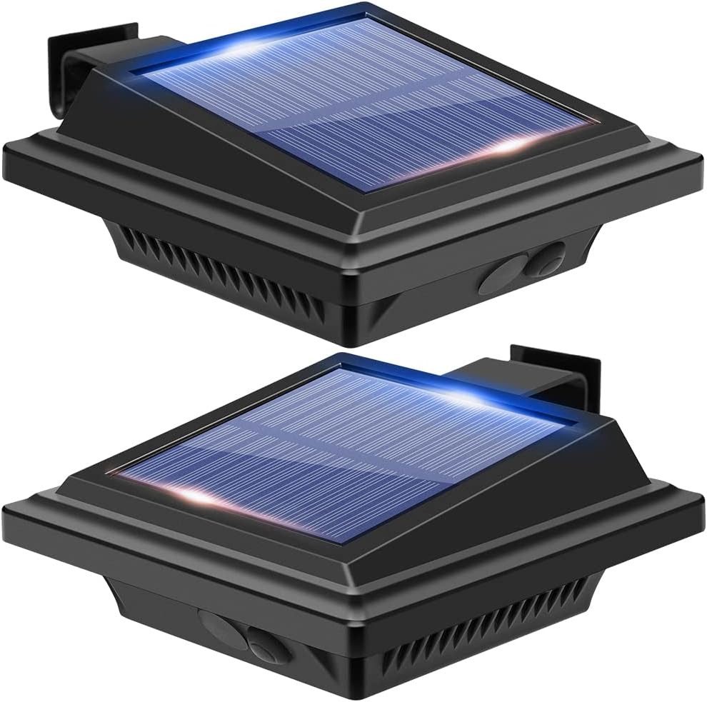 KingLux LED Dachrinnenleuchte 40LEDs Solar dachrinnenleuchten für außen mit Lichtsensor, Lichtsensor, LED fest integriert, Kaltweiss, Warmweiss