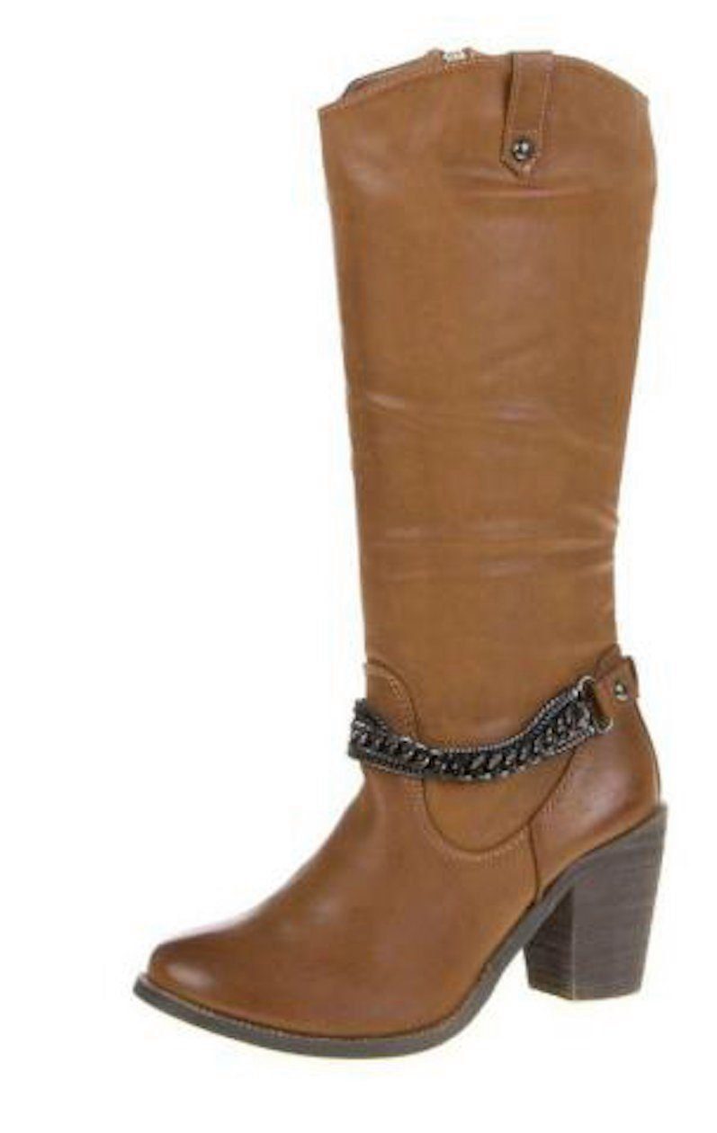 AvaMia Damen Winter Schuhe Boots Damenstiefel Herbststiefel Stiefel leicht gefüttert Winterstiefel Camel Khaki