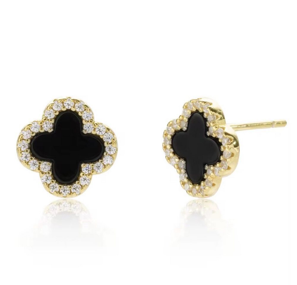 ROUGEMONT Paar Ohrstecker Kleeblatt Damen Glücksbringer Ohrstecker 925 Sterling Silber, Elegantes Clover Design Symbol für Glück, Liebe und positive Energie